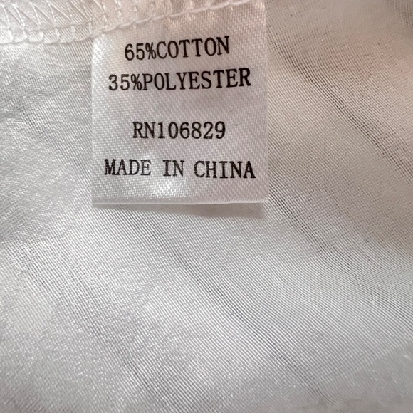 # A098 -  N by Nancy Vintage  White Ruffle Organza Top with Bow NWT  Size L - Picture 8 of 9